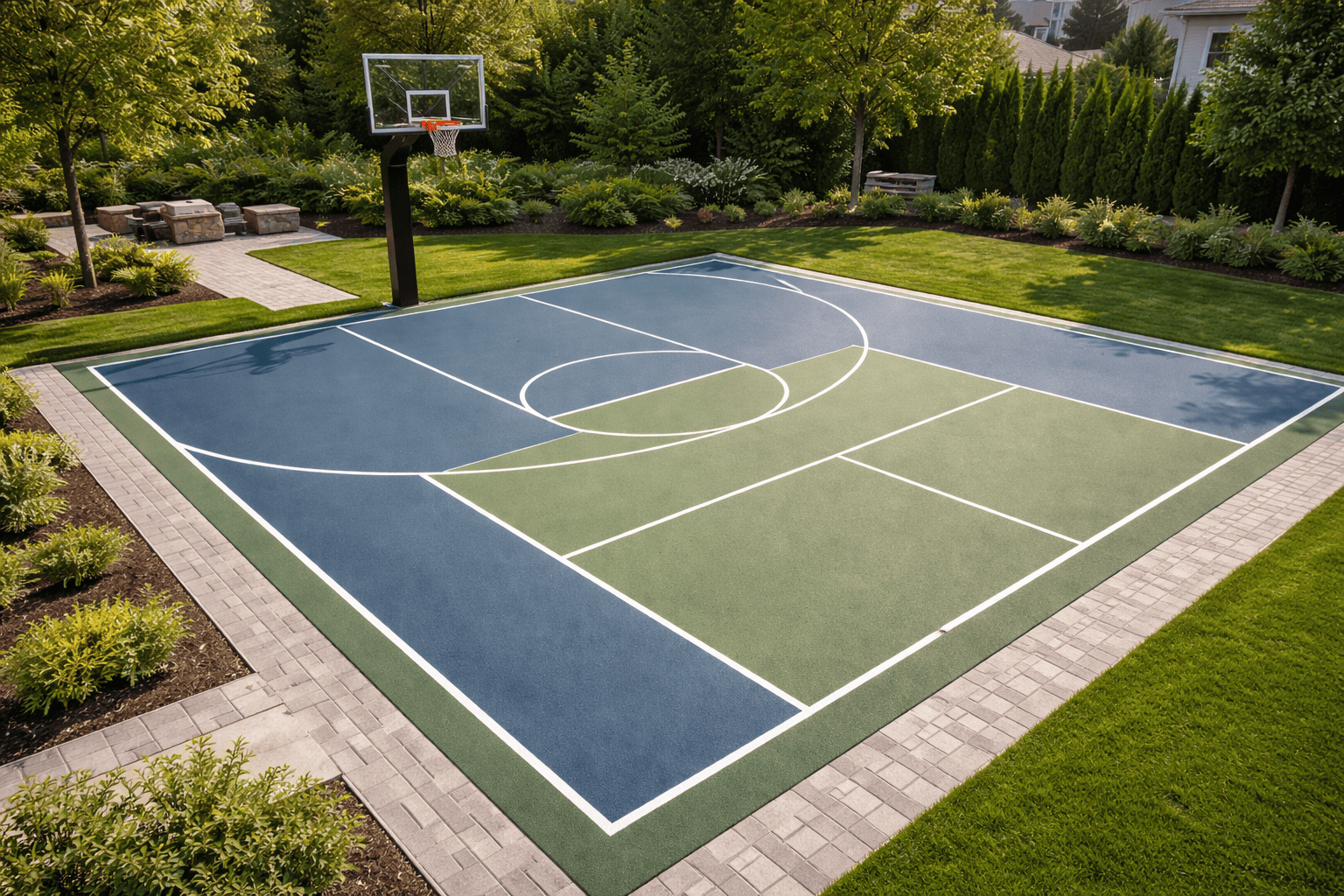 Backyard multi-sport court in Long Island