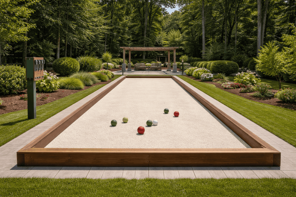 Bocce court and pergola retreat