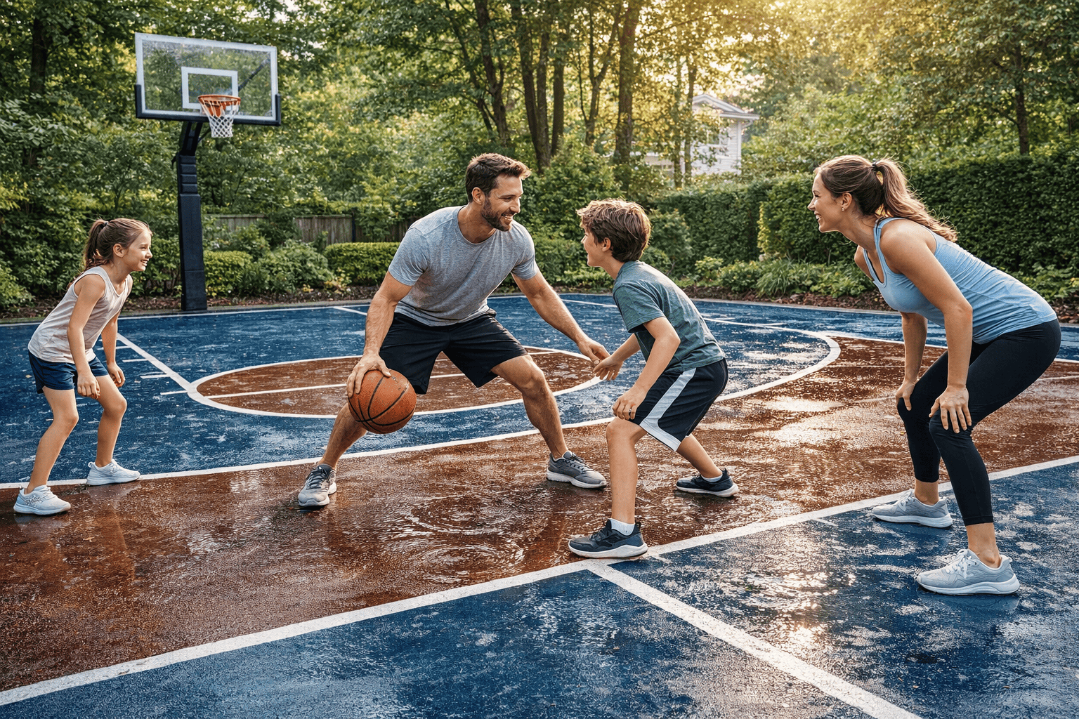 Family fun on the basketball court