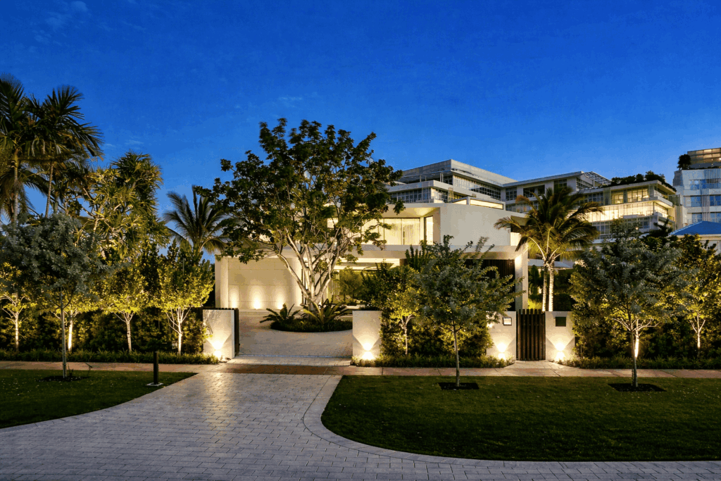 Modern Front Elevation Lighting