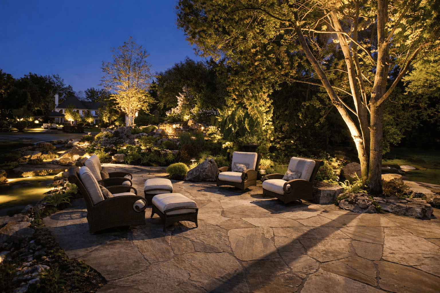 Layered Garden & Patio Lighting