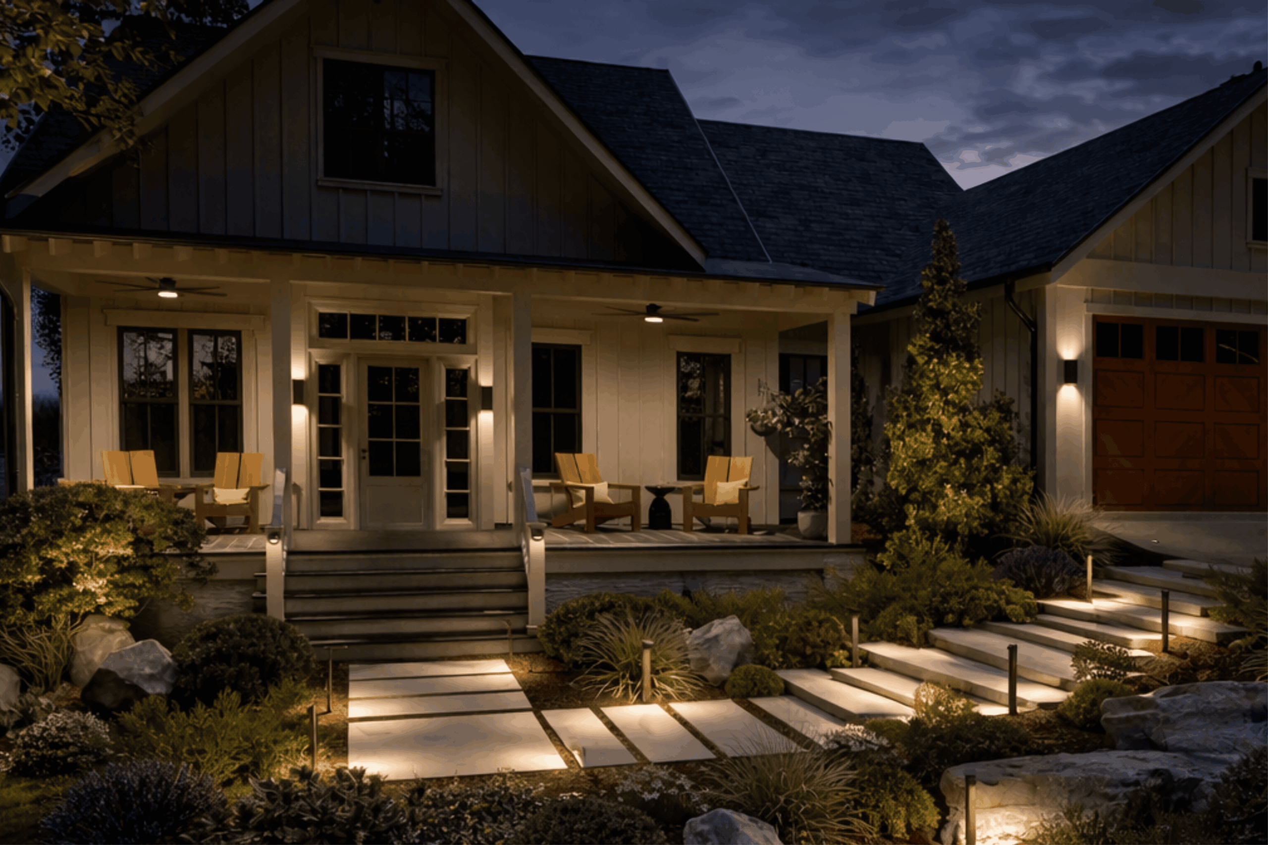 Warm Entry & Garden Lighting