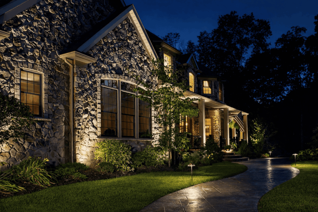 Stone Facade & Entry Lighting